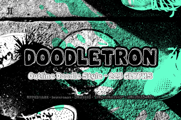 Doodletron: A Playful Outline Display Font for Bold Brand Identities